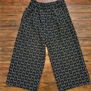 Leota geometric heavyweight cropped wide leg pants